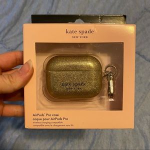 New Kate Spade Gold Glitter AirPods Pro Case